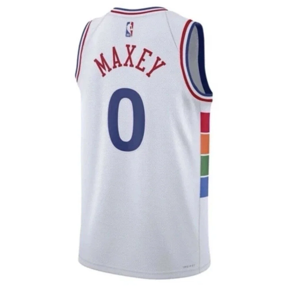 Tyrese Maxey Jersey Nike Philadelphia 76ers White City Edition Youth Size‎ Large